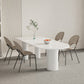 Modern Dinner Table White Faux Marble Top Dining Table with 3 Legs