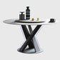 Modern Round Dinner Table Steel Base Dining Table with Pedestal Base