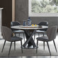 Modern Round Dinner Table Steel Base Dining Table with Pedestal Base