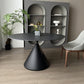 Contemporary Style Round Dining Table Steel Pedestal Base Table for Home Black 39.4"L x 39.4"W x 29.1"H Without Chairs Clearhalo 'Dining Tables & Seating' 'Dining Tables' 'dining_table' 'furn' 'furn_dining_table' 'Furniture' 'Kitchen & Dining Furniture' 6085430