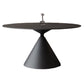 Contemporary Style Round Dining Table Steel Pedestal Base Table for Home Black Without Chairs Clearhalo 'Dining Tables & Seating' 'Dining Tables' 'dining_table' 'furn' 'furn_dining_table' 'Furniture' 'Kitchen & Dining Furniture' 6085432