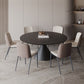 Contemporary Style Round Dining Table Steel Pedestal Base Table for Home Gloss Black Without Chairs Clearhalo 'Dining Tables & Seating' 'Dining Tables' 'dining_table' 'furn' 'furn_dining_table' 'Furniture' 'Kitchen & Dining Furniture' 6085433