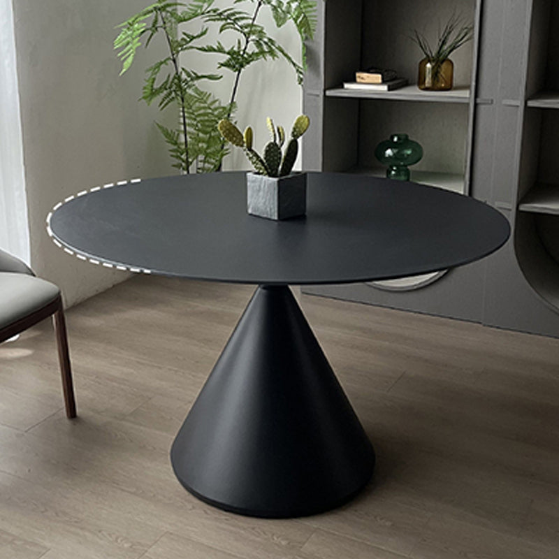 Contemporary Style Round Dining Table Steel Pedestal Base Table for Home Clearhalo 'Dining Tables & Seating' 'Dining Tables' 'dining_table' 'furn' 'furn_dining_table' 'Furniture' 'Kitchen & Dining Furniture' 6085434