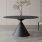 Contemporary Style Round Dining Table Steel Pedestal Base Table for Home Black 51.2"L x 51.2"W x 29.1"H Without Chairs Clearhalo 'Dining Tables & Seating' 'Dining Tables' 'dining_table' 'furn' 'furn_dining_table' 'Furniture' 'Kitchen & Dining Furniture' 6085435
