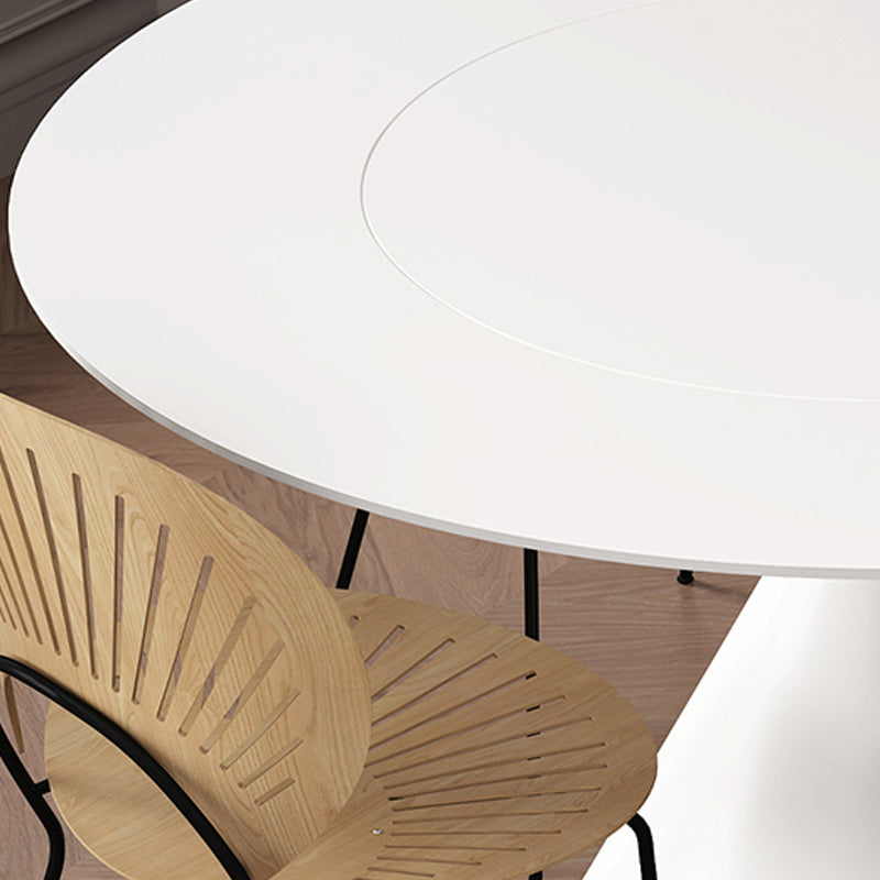 Contemporary Style Round Dining Table Steel Pedestal Base Table for Home Clearhalo 'Dining Tables & Seating' 'Dining Tables' 'dining_table' 'furn' 'furn_dining_table' 'Furniture' 'Kitchen & Dining Furniture' 6085437