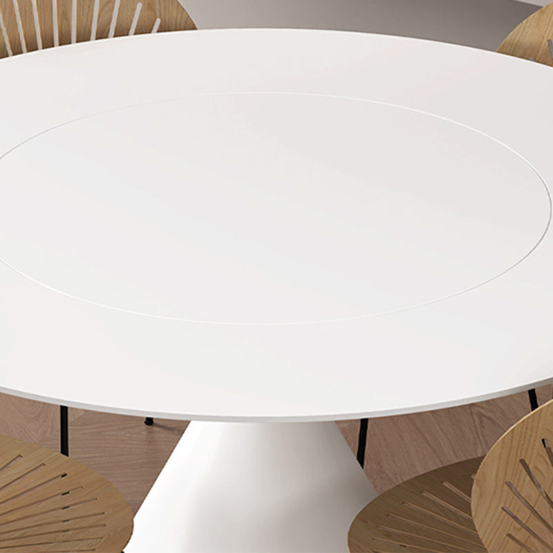 Contemporary Style Round Dining Table Steel Pedestal Base Table for Home Clearhalo 'Dining Tables & Seating' 'Dining Tables' 'dining_table' 'furn' 'furn_dining_table' 'Furniture' 'Kitchen & Dining Furniture' 6085438