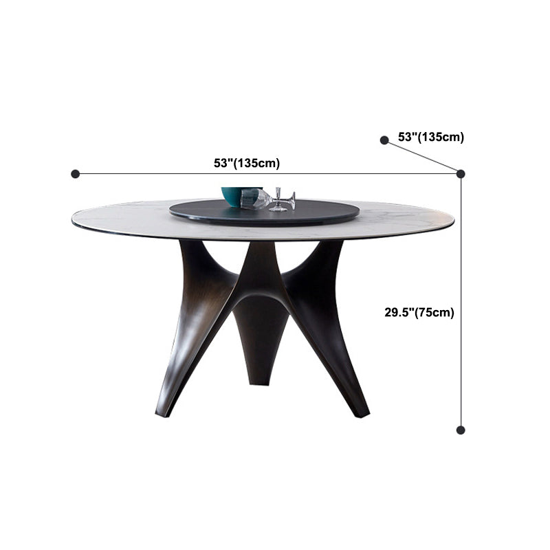 Modern style Round Dinner Table Steel Pedestal Base Table for Room