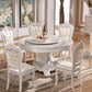 Stone Top Dining Table Round Dining Table with Pedestal Base in White