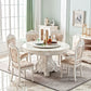 Stone Top Dining Table Round Dining Table with Pedestal Base in White
