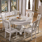 Stone Top Dining Table Round Dining Table with Pedestal Base in White