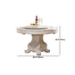 Stone Top Dining Table Round Dining Table with Pedestal Base in White