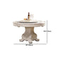 Stone Top Dining Table Round Dining Table with Pedestal Base in White