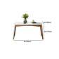 Mid-Century Modern Dining Table Stone Top Table with 4 Wood Legs