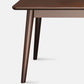 Solid Wood Top Dining Table Modern Rectangle Table with 4 Legs in Brown