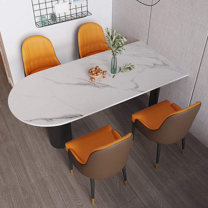 Stone Top Dining Table Modern Dining Table with 3 Legs in Black Clearhalo 'Dining Tables & Seating' 'Dining Tables' 'dining_table' 'furn' 'furn_dining_table' 'Furniture' 'Kitchen & Dining Furniture' 6085628