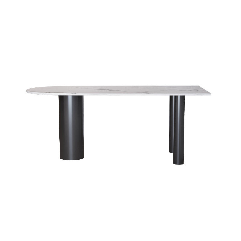 Stone Top Dining Table Modern Dining Table with 3 Legs in Black Clearhalo 'Dining Tables & Seating' 'Dining Tables' 'dining_table' 'furn' 'furn_dining_table' 'Furniture' 'Kitchen & Dining Furniture' 6085631
