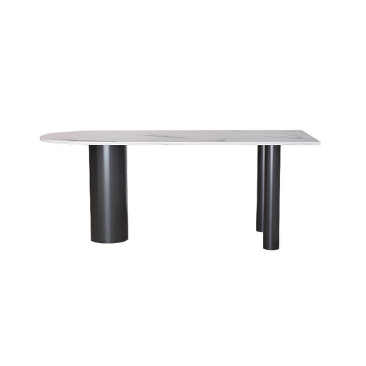 Stone Top Dining Table Modern Dining Table with 3 Legs in Black Clearhalo 'Dining Tables & Seating' 'Dining Tables' 'dining_table' 'furn' 'furn_dining_table' 'Furniture' 'Kitchen & Dining Furniture' 6085631