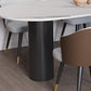 Stone Top Dining Table Modern Dining Table with 3 Legs in Black Clearhalo 'Dining Tables & Seating' 'Dining Tables' 'dining_table' 'furn' 'furn_dining_table' 'Furniture' 'Kitchen & Dining Furniture' 6085634