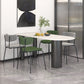 Stone Top Dining Table Modern Dining Table with 3 Legs Base in Black 63"L x 31.5"W x 29.5"H Without Chairs Clearhalo 'Dining Tables & Seating' 'Dining Tables' 'dining_table' 'furn' 'furn_dining_table' 'Furniture' 'Kitchen & Dining Furniture' 6085659