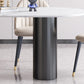 Stone Top Dining Table Modern Dining Table with 3 Legs Base in Black Clearhalo 'Dining Tables & Seating' 'Dining Tables' 'dining_table' 'furn' 'furn_dining_table' 'Furniture' 'Kitchen & Dining Furniture' 6085663