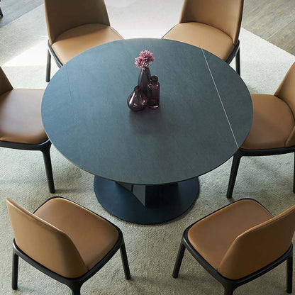 Stone Top Dining Table Traditional Luxury Round Dining Table with Pedestal Base