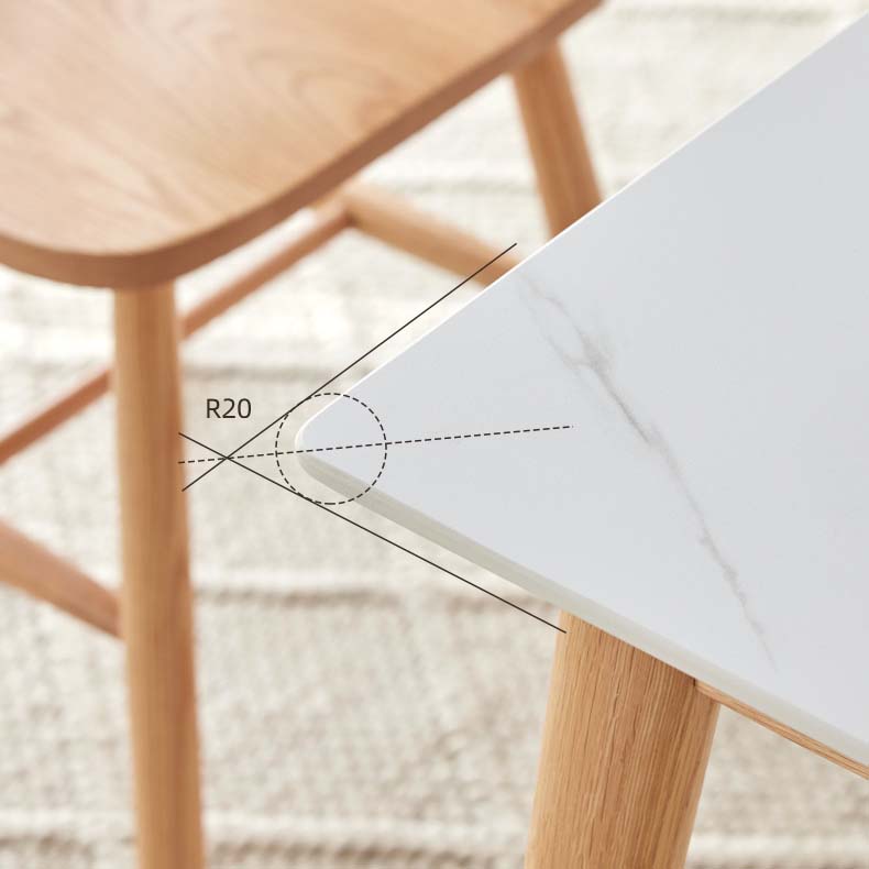 Tavolo da pranzo top in pietra tradizionale tavolo da pranzo del rettangolo di lusso con 4 gambe in legno