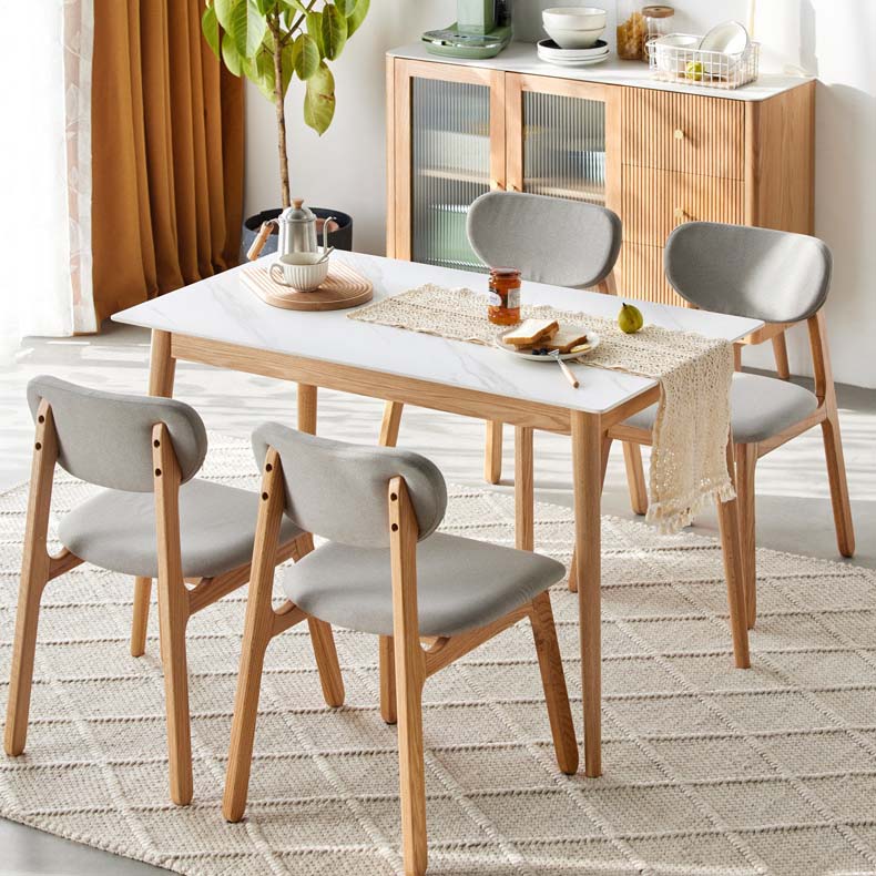 Tavolo da pranzo top in pietra tradizionale tavolo da pranzo del rettangolo di lusso con 4 gambe in legno