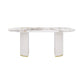 Sintered Stone Top Table for Restaurant Luxury White Table with Double Pedestal