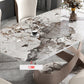 Stone Top Dining Table Modern Rectangle Dining Table with Pedestal Base