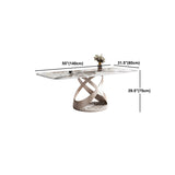 Stone Top Dining Table Modern Rectangle Dining Table with Pedestal Base