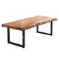 Pine Wood Top Dining Table Rectangle Table with Sled Base in Black Clearhalo 'Dining Tables & Seating' 'Dining Tables' 'dining_table' 'furn' 'furn_dining_table' 'Furniture' 'Kitchen & Dining Furniture' 6085811
