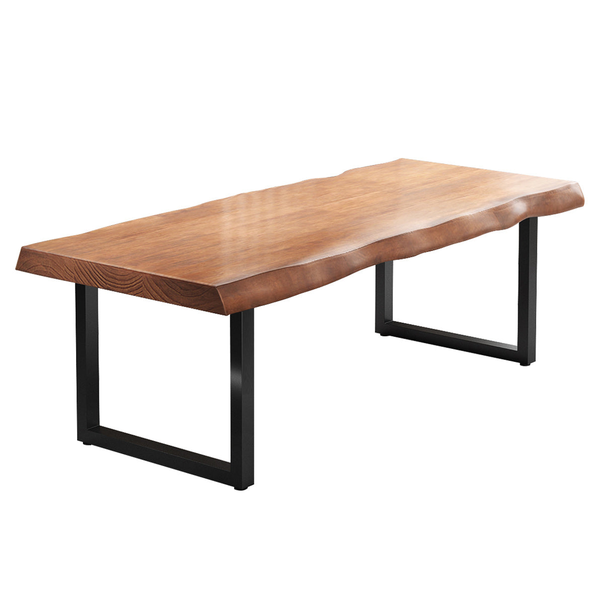 Pine Wood Top Dining Table Rectangle Table with Sled Base in Black Clearhalo 'Dining Tables & Seating' 'Dining Tables' 'dining_table' 'furn' 'furn_dining_table' 'Furniture' 'Kitchen & Dining Furniture' 6085811