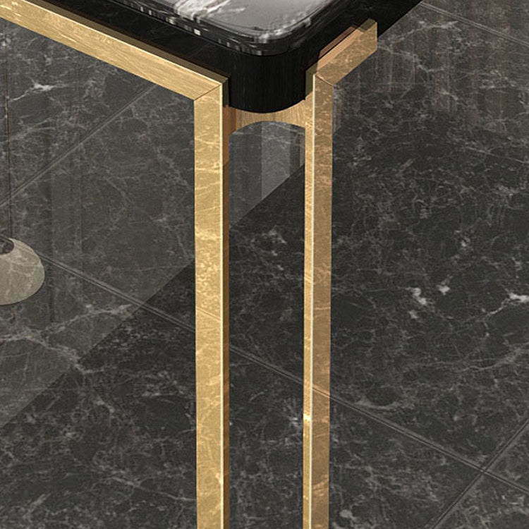 Stone Top Dining Table Traditional Luxury Rectangle Table with 4 Legs