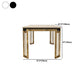 Stone Top Dining Table Traditional Luxury Rectangle Table with 4 Legs