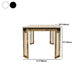 Stone Top Dining Table Traditional Luxury Rectangle Table with 4 Legs