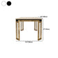 Stone Top Dining Table Traditional Luxury Rectangle Table with 4 Legs