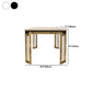 Stone Top Dining Table Traditional Luxury Rectangle Table with 4 Legs