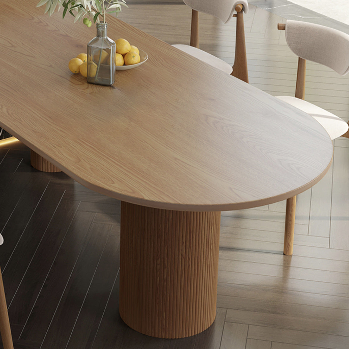 Pine Wood Top Dining Table Modern Solid Wood Table with 3 Legs Clearhalo 'Dining Tables & Seating' 'Dining Tables' 'dining_table' 'furn' 'furn_dining_table' 'Furniture' 'Kitchen & Dining Furniture' 6085840
