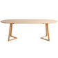 Solid Wood Contemporary Oval Table Pine Wood Top Table with Sled Base