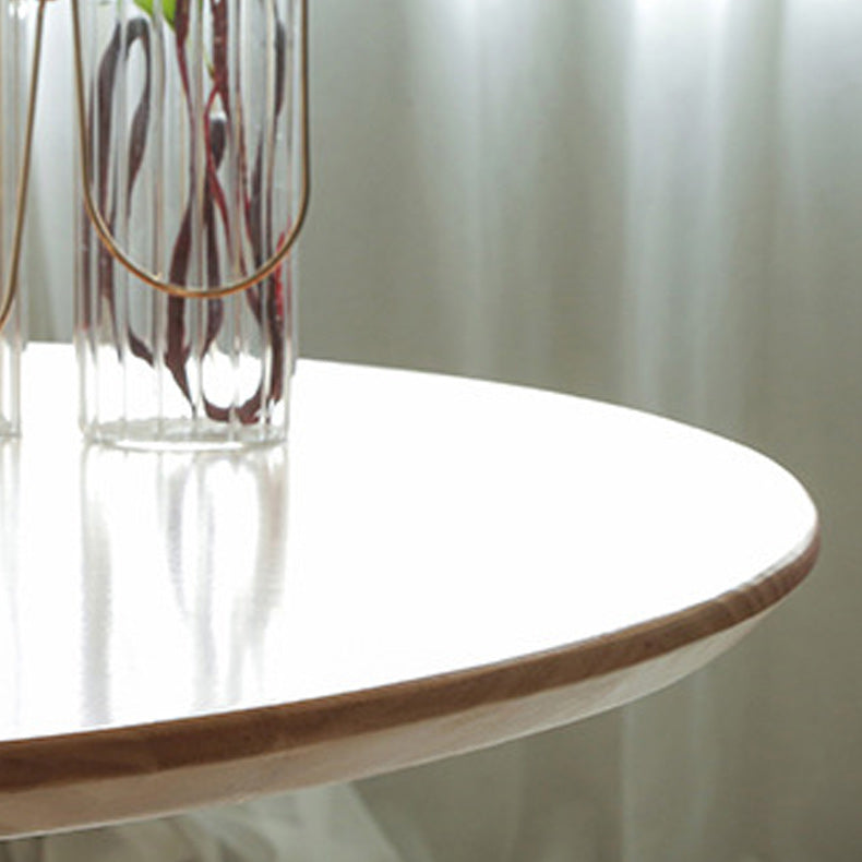 Solid Wood Contemporary Oval Table Pine Wood Top Table with Sled Base