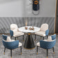 Metal Traditional Luxury Round Table Sintered Stone Top Indoor Table with Pedestal Base
