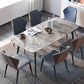 Metal Contemporary Rectangle Dining Table Sintered Stone Top Table for Dining Room