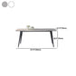 Metal Contemporary Rectangle Dining Table Sintered Stone Top Table for Dining Room