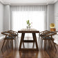 Solid Wood Top Dining Table Rectangle Dining Table with Sled Base
