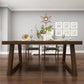Solid Wood Top Dining Table Rectangle Dining Table with Sled Base