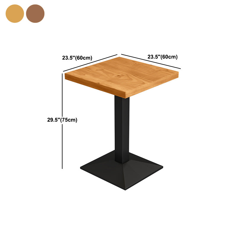 Metal Industrial Dining Table Pine Wood Top Table with Pedestal Base Clearhalo 'Dining Tables & Seating' 'Dining Tables' 'dining_table' 'furn' 'furn_dining_table' 'Furniture' 'Kitchen & Dining Furniture' 6085914