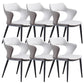 Metal Base Dining Chair Modern Style Faux Leather Arm Dining Chairs White 6 Piece Set Clearhalo 'Dining Chairs' 'Dining Tables & Seating' 'dining_chair' 'furn' 'furn_dining_chair' 'Furniture' 'Kitchen & Dining Furniture' 6085940