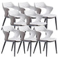 Metal Base Dining Chair Modern Style Faux Leather Arm Dining Chairs White 8 Piece Set Clearhalo 'Dining Chairs' 'Dining Tables & Seating' 'dining_chair' 'furn' 'furn_dining_chair' 'Furniture' 'Kitchen & Dining Furniture' 6085941
