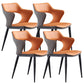 Metal Base Dining Chair Modern Style Faux Leather Arm Dining Chairs Orange 4 Piece Set Clearhalo 'Dining Chairs' 'Dining Tables & Seating' 'dining_chair' 'furn' 'furn_dining_chair' 'Furniture' 'Kitchen & Dining Furniture' 6085948