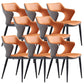 Metal Base Dining Chair Modern Style Faux Leather Arm Dining Chairs Orange 8 Piece Set Clearhalo 'Dining Chairs' 'Dining Tables & Seating' 'dining_chair' 'furn' 'furn_dining_chair' 'Furniture' 'Kitchen & Dining Furniture' 6085952